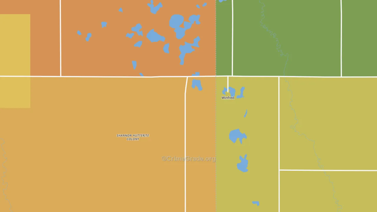 Winfred, SD Map of Drug-Related Crime Rates
