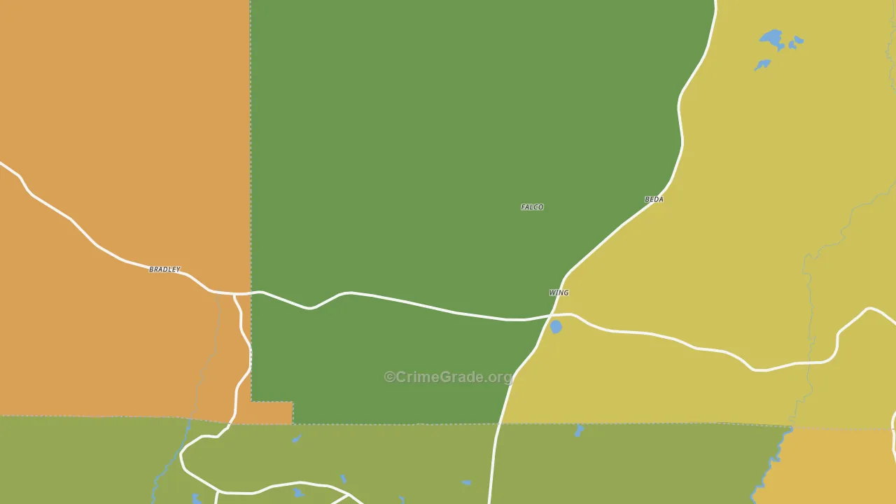 Wing, AL Map of Drug-Related Crime Rates