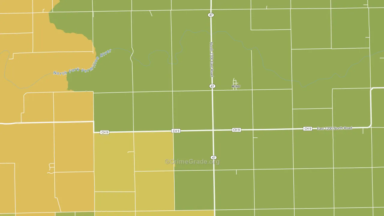 Wing, IL Map of Drug-Related Crime Rates