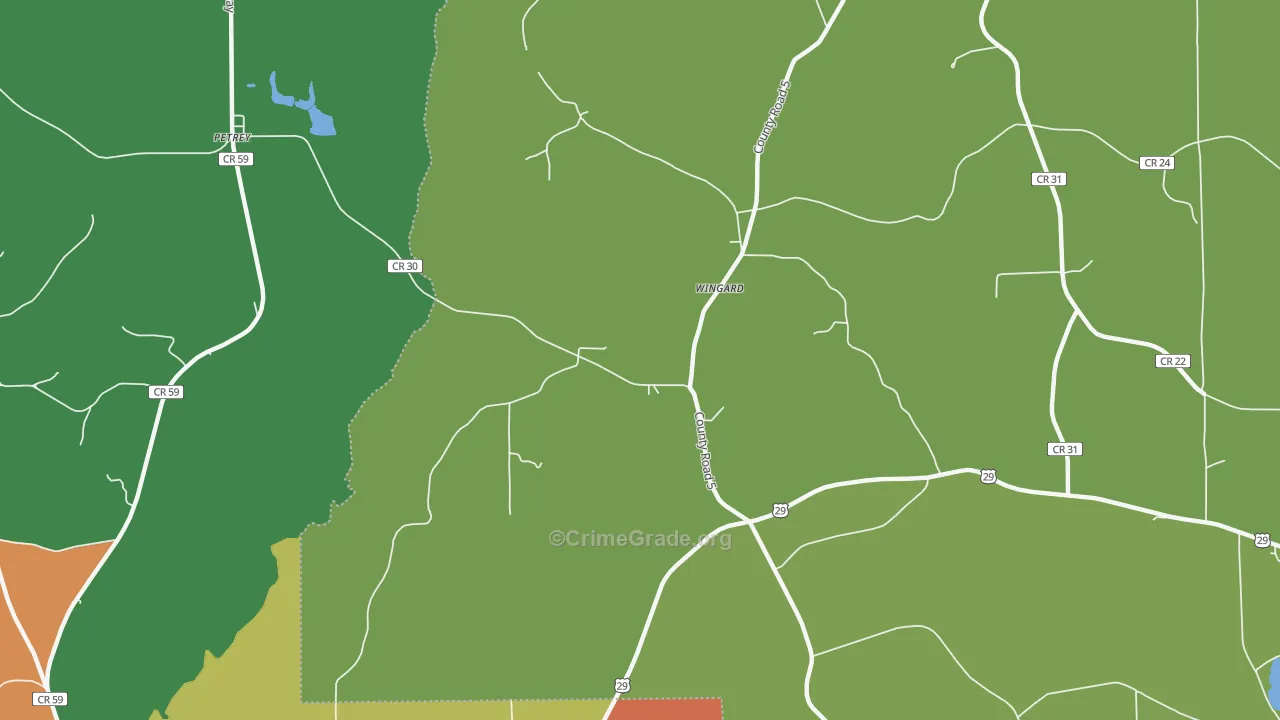 Wingard, AL Map of Drug-Related Crime Rates