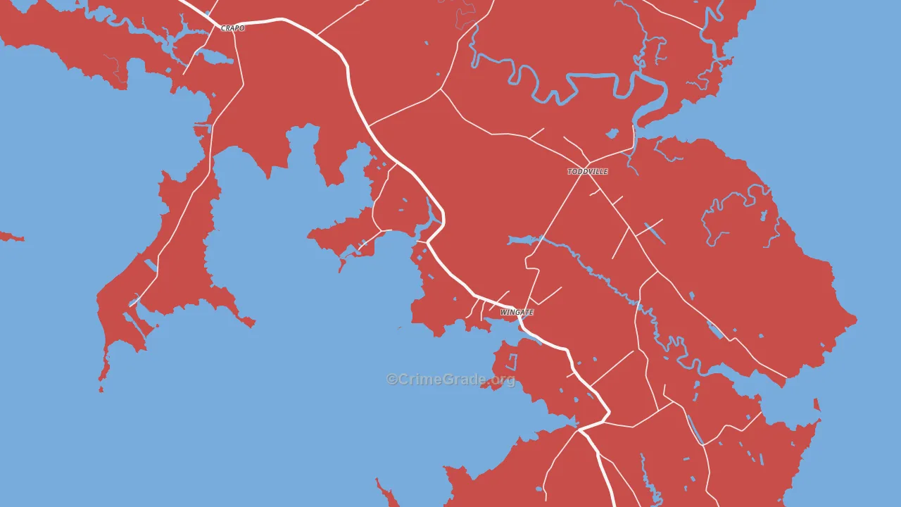 Wingate, MD Map of Drug-Related Crime Rates
