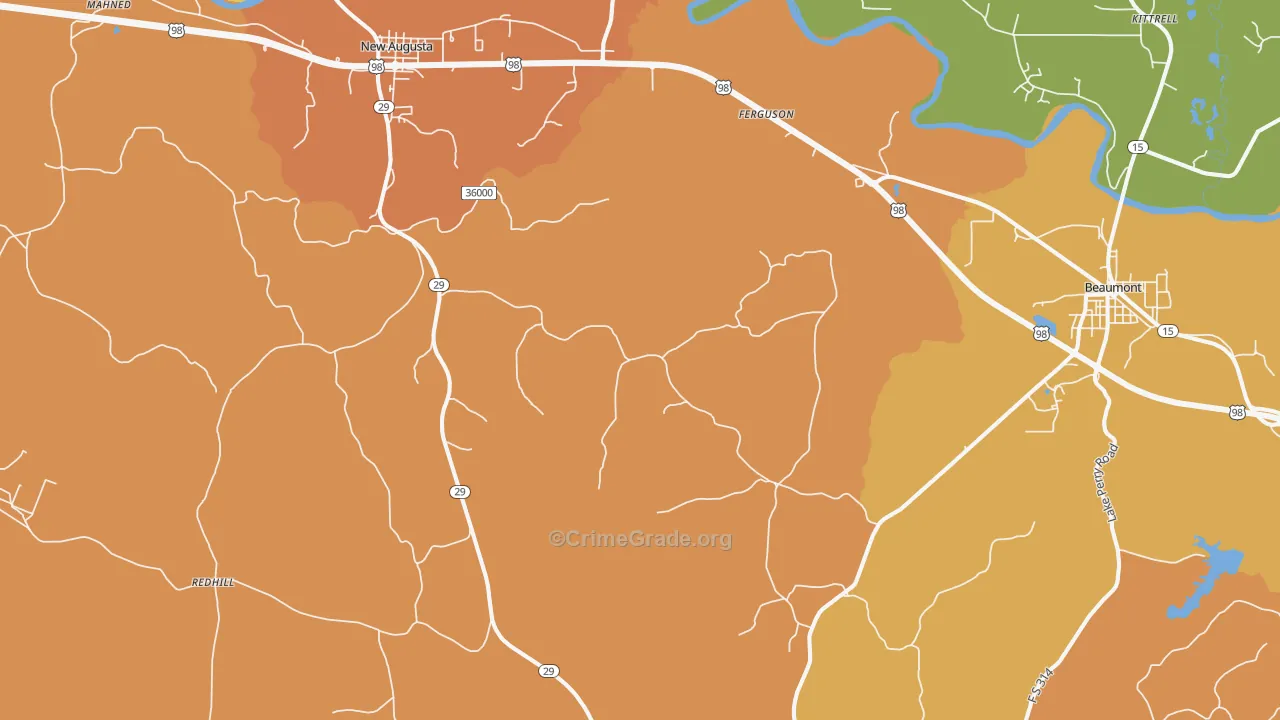 Wingate, MS Map of Drug-Related Crime Rates