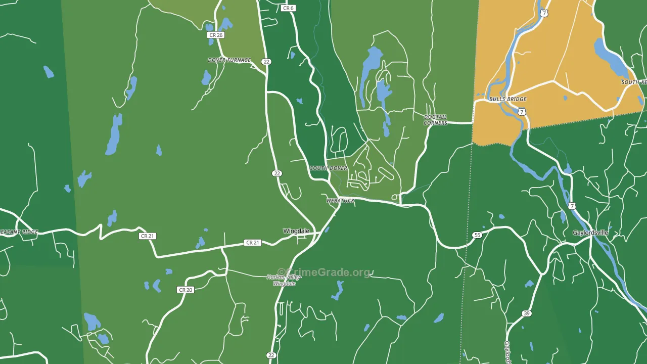 Wingdale, NY Map of Drug-Related Crime Rates