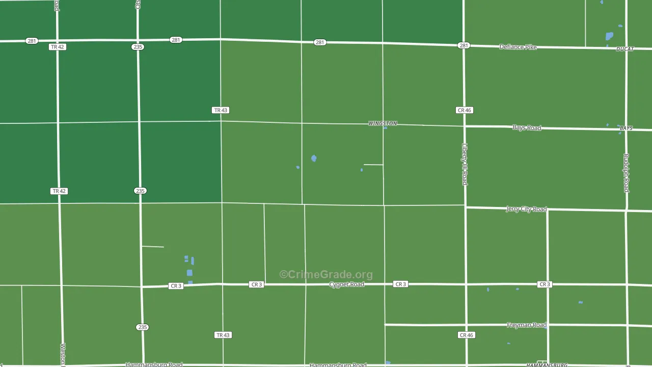 Wingston, OH Map of Drug-Related Crime Rates