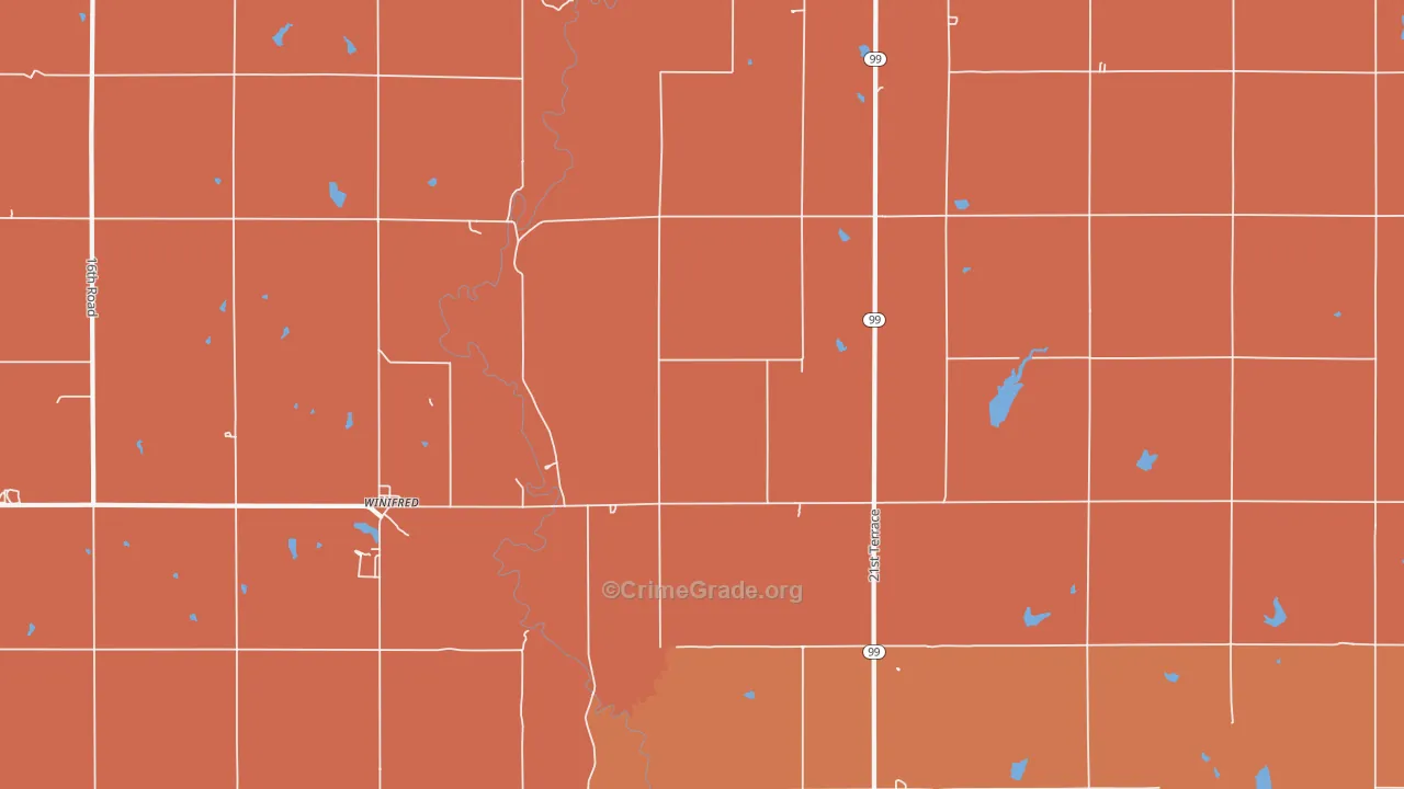 Winifred, KS Map of Drug-Related Crime Rates