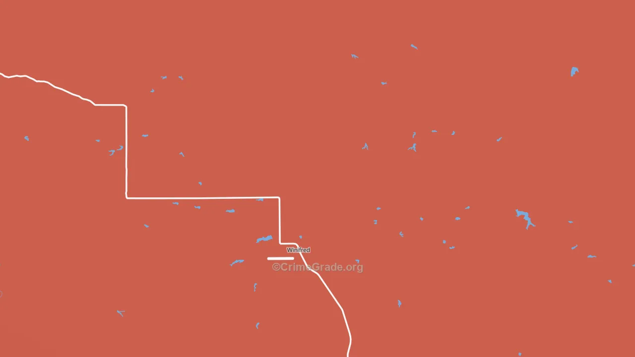 Winifred, MT Map of Drug-Related Crime Rates