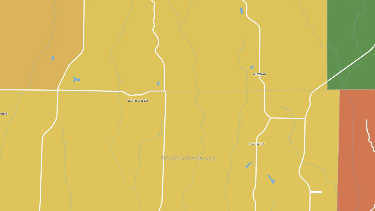 Winigan, MO Map of Drug-Related Crime Rates