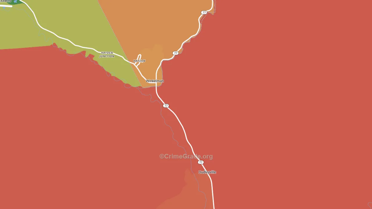 Winkelman, AZ Map of Drug-Related Crime Rates