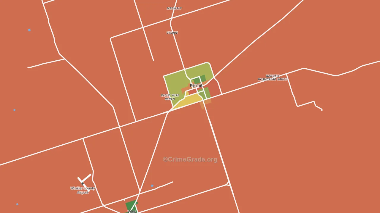 Winkler County, TX Map of Drug-Related Crime Rates