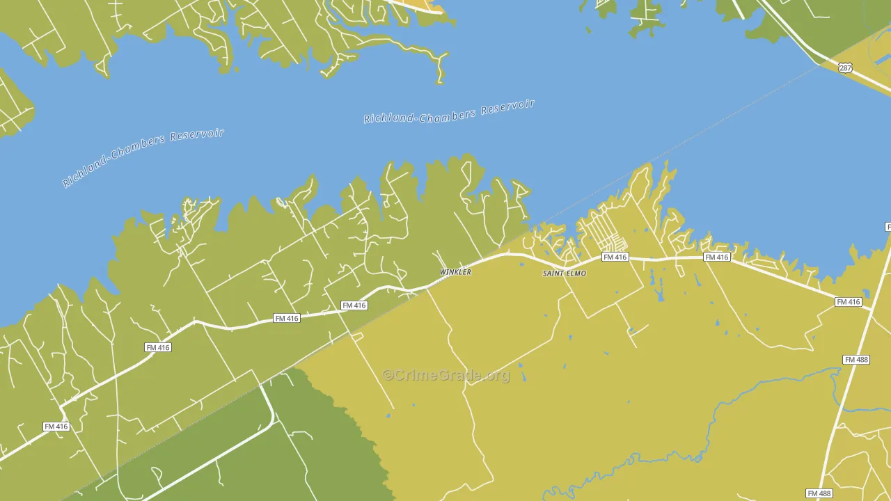 Winkler, TX Map of Drug-Related Crime Rates