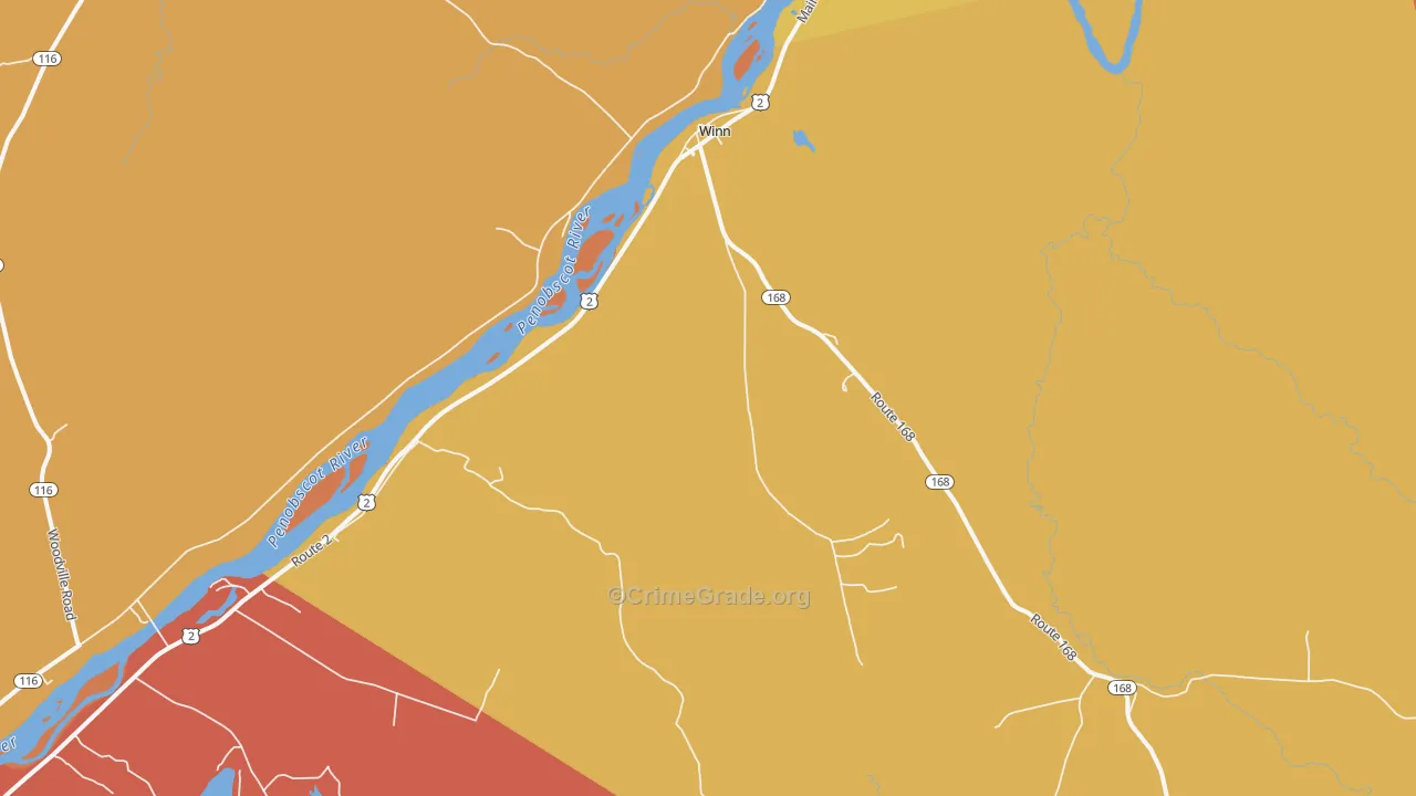 Winn, ME Map of Drug-Related Crime Rates
