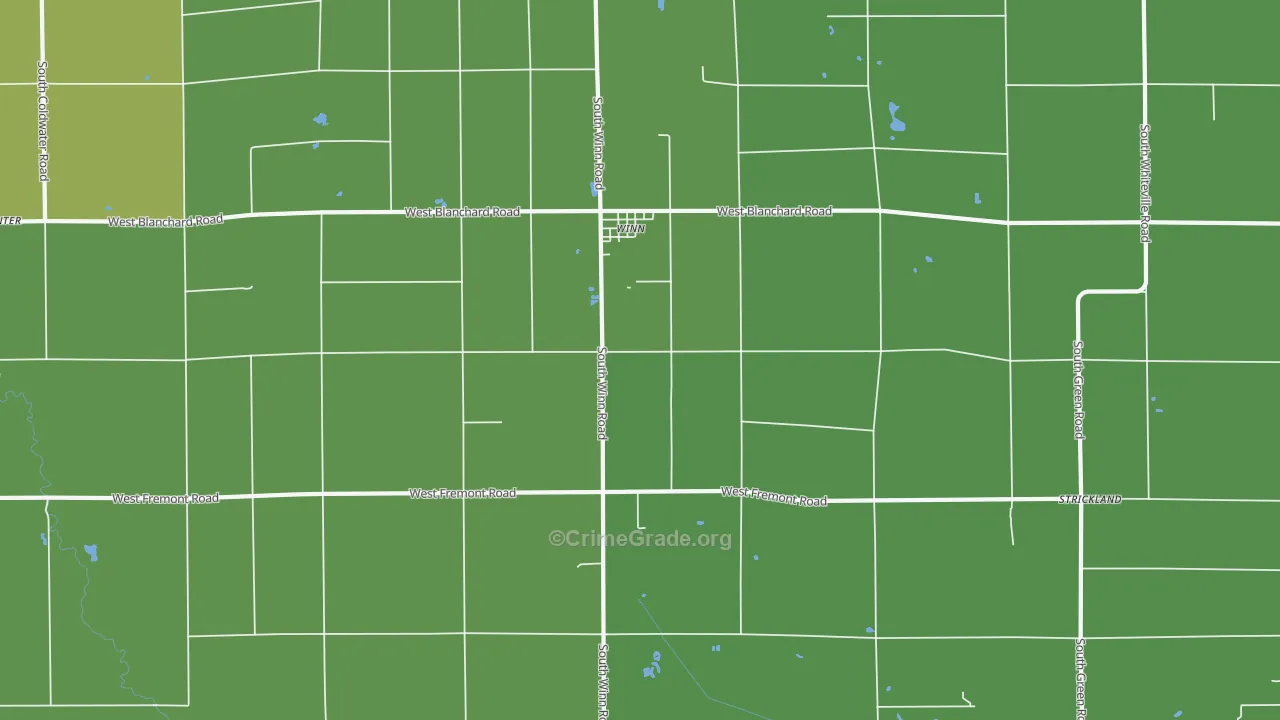 Winn, MI Map of Drug-Related Crime Rates