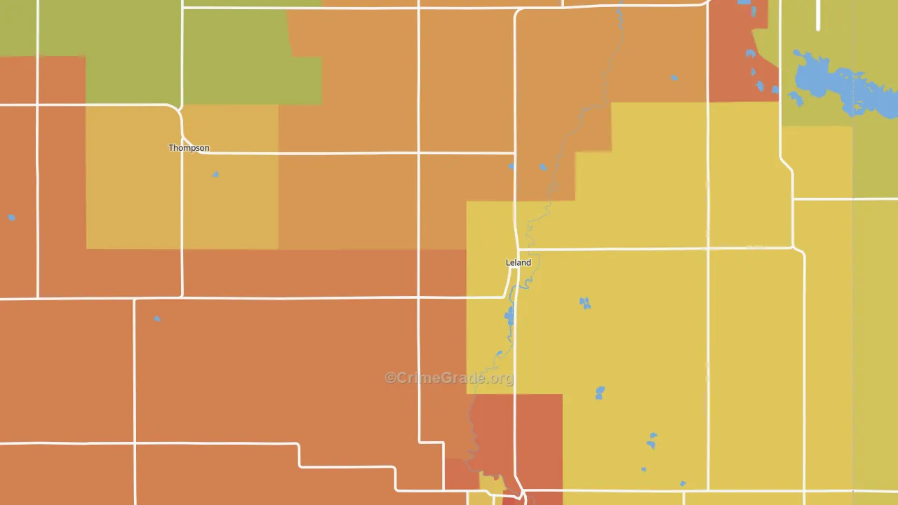 Winnebago County, IA Map of Drug-Related Crime Rates