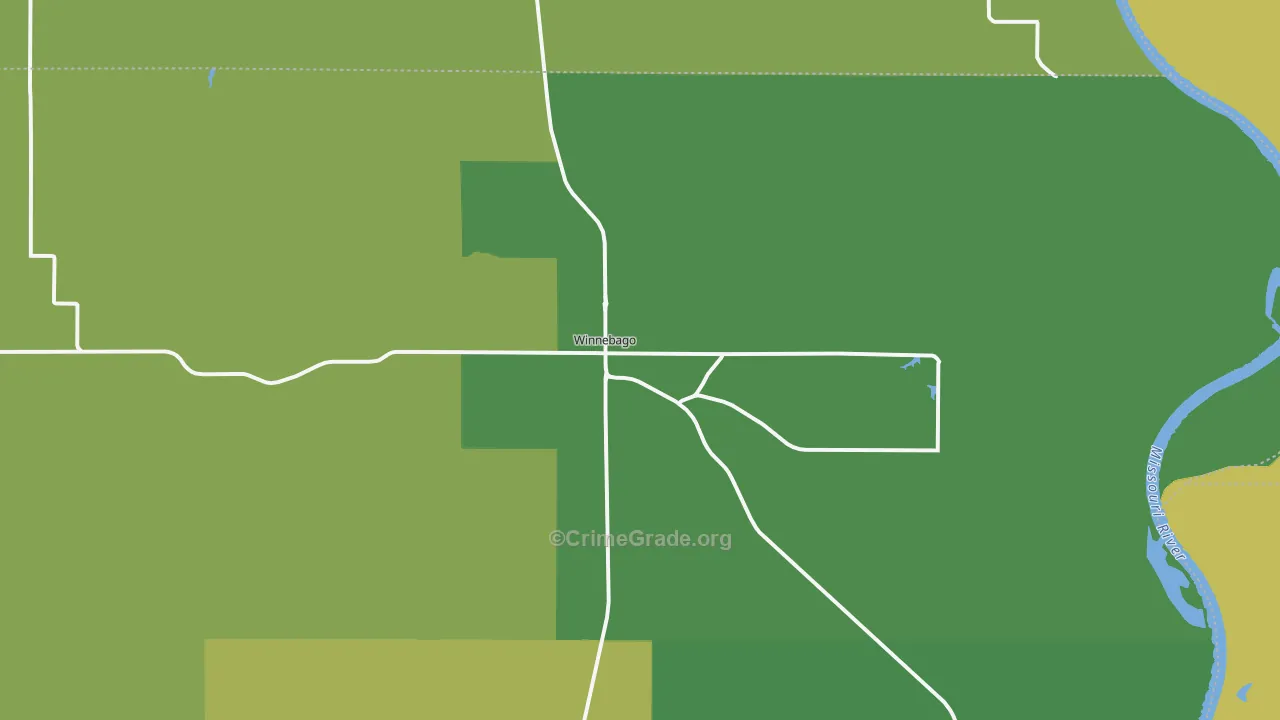 Winnebago, NE Map of Drug-Related Crime Rates
