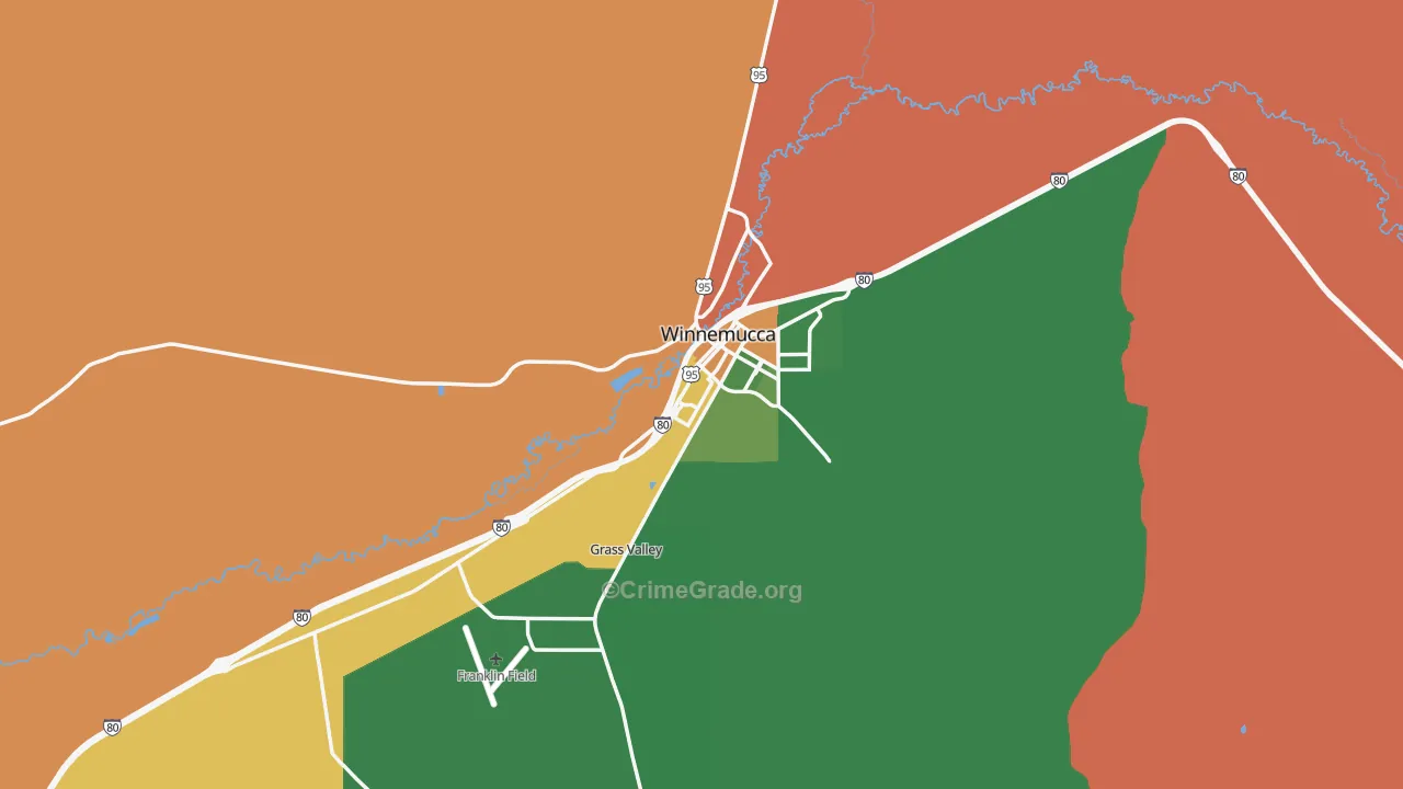 Winnemucca, NV Map of Drug-Related Crime Rates