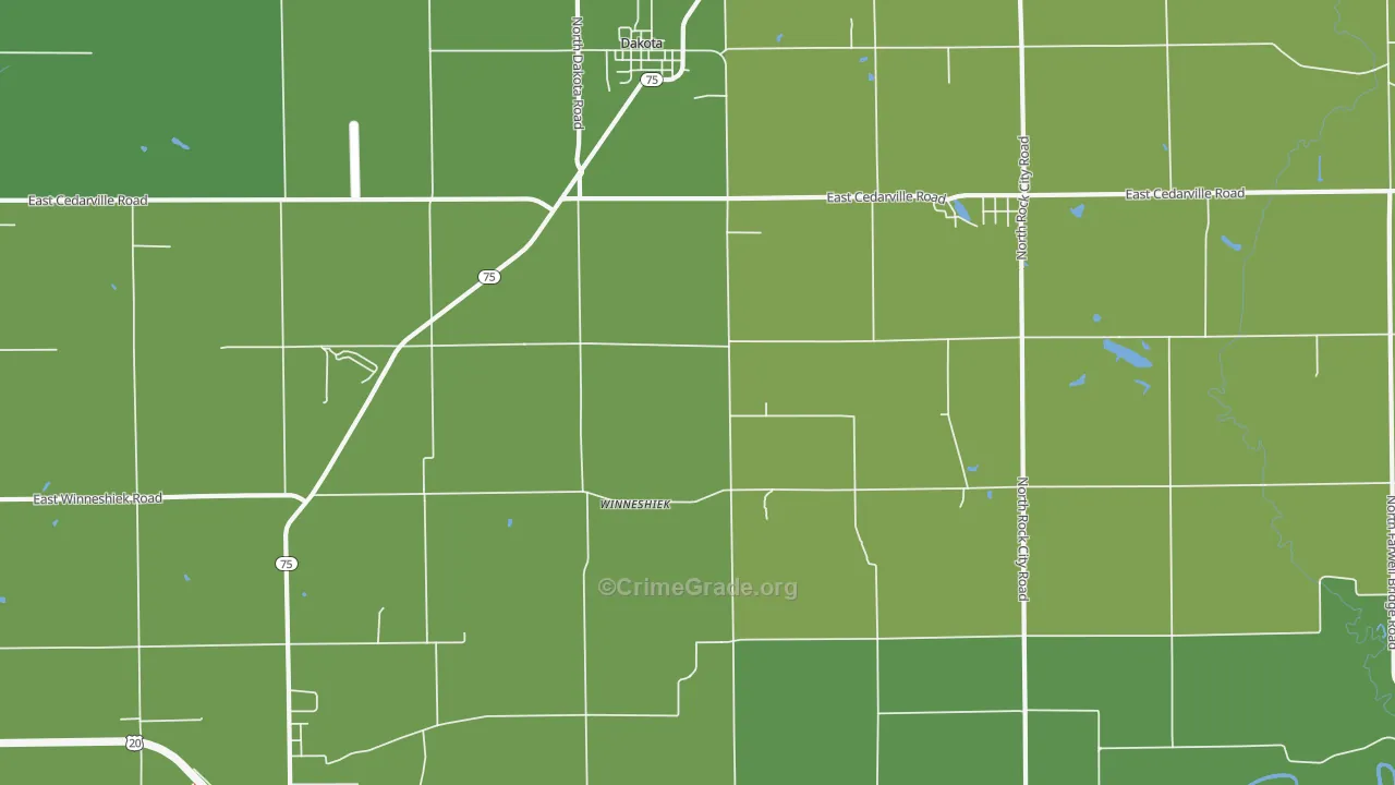 Winneshiek, IL Map of Drug-Related Crime Rates