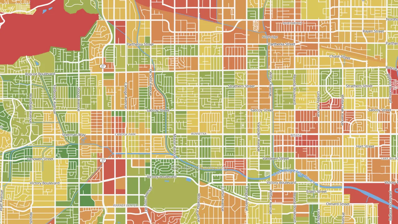 Winnetka, CA Map of Drug-Related Crime Rates