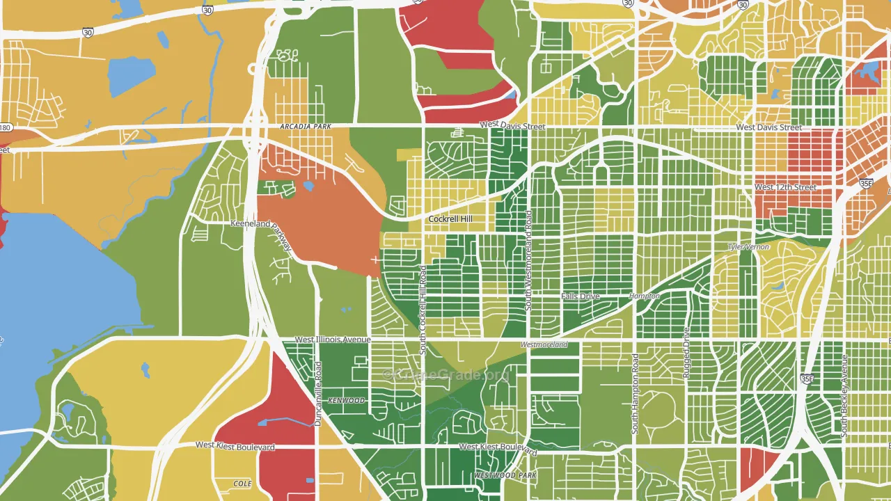 Winnetka Heights, Dallas, TX Map of Drug-Related Crime Rates