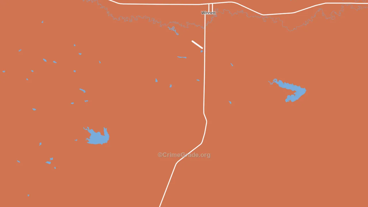 Winnett, MT Map of Drug-Related Crime Rates