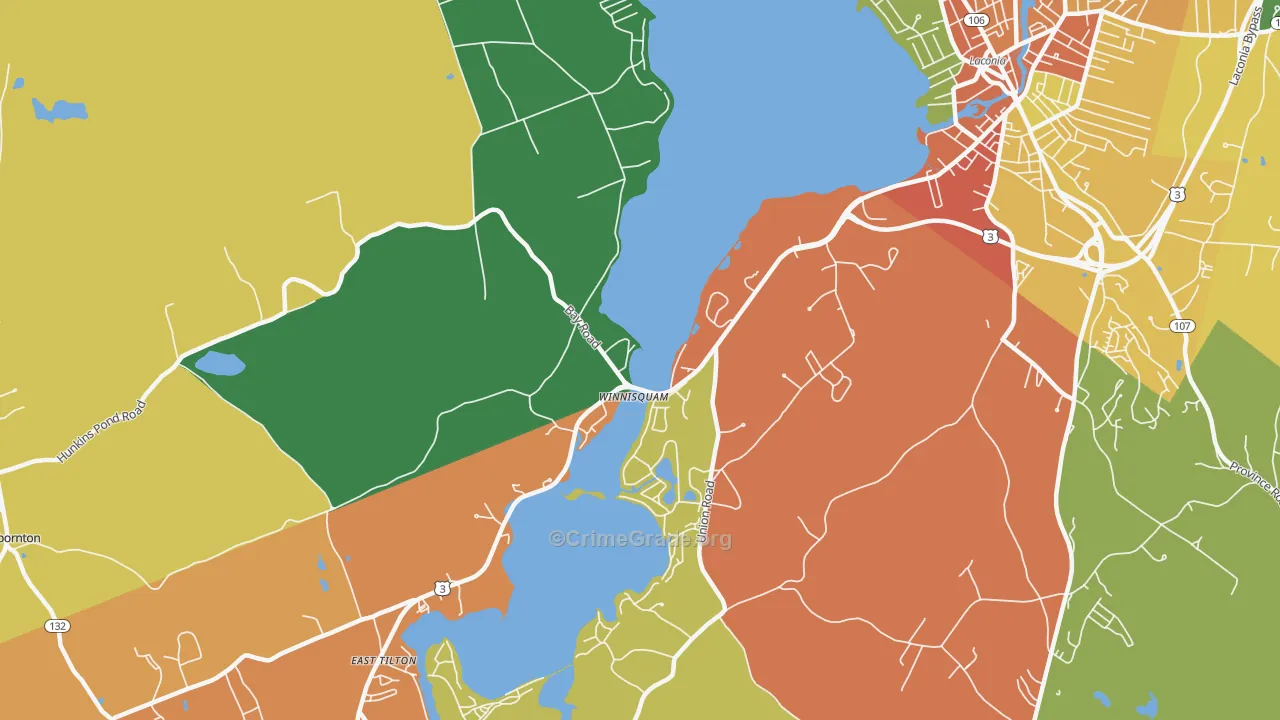Winnisquam, NH Map of Drug-Related Crime Rates