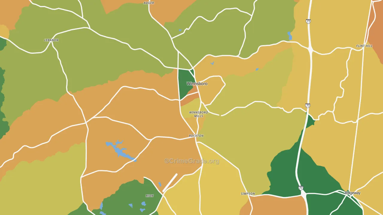Winnsboro, SC Map of Drug-Related Crime Rates