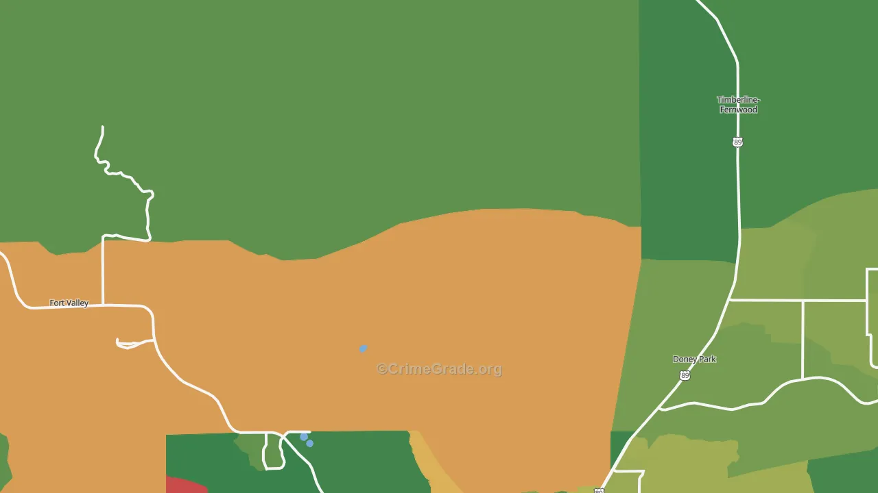 Winona, AZ Map of Drug-Related Crime Rates