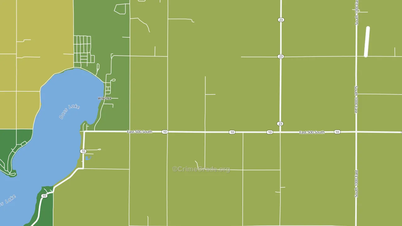 Winona, IN Map of Drug-Related Crime Rates