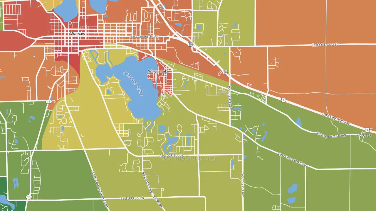Winona Lake, IN Map of Drug-Related Crime Rates
