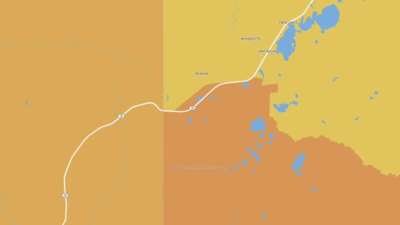Winona, MI Map of Drug-Related Crime Rates