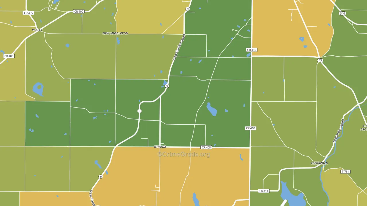 Winona, OH Map of Drug-Related Crime Rates