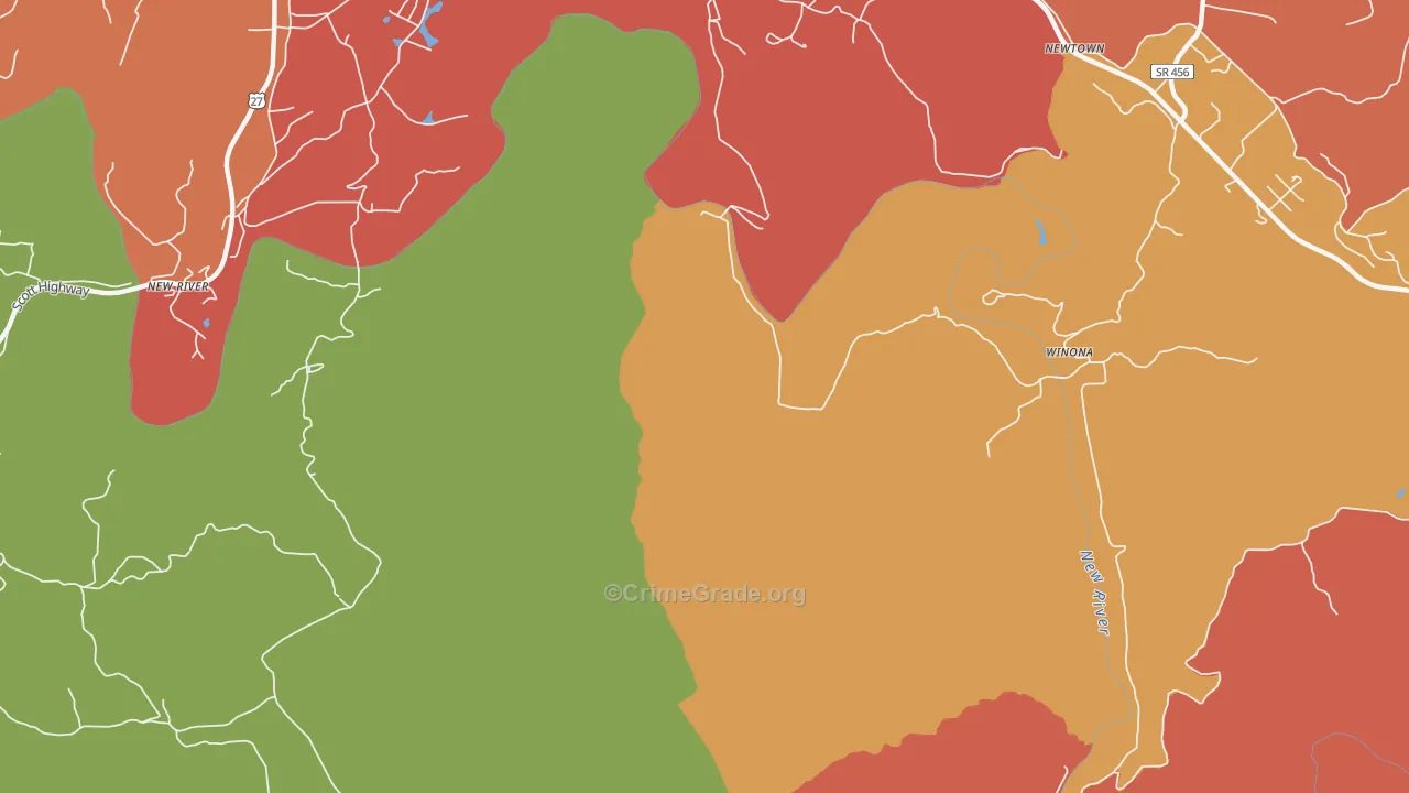 Winona, TN Map of Drug-Related Crime Rates