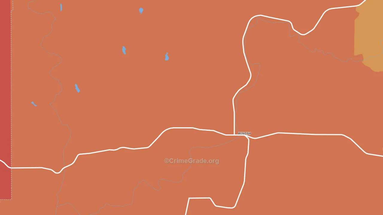 Winona, WA Map of Drug-Related Crime Rates