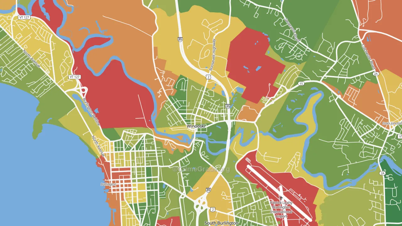 Winooski, VT Map of Drug-Related Crime Rates