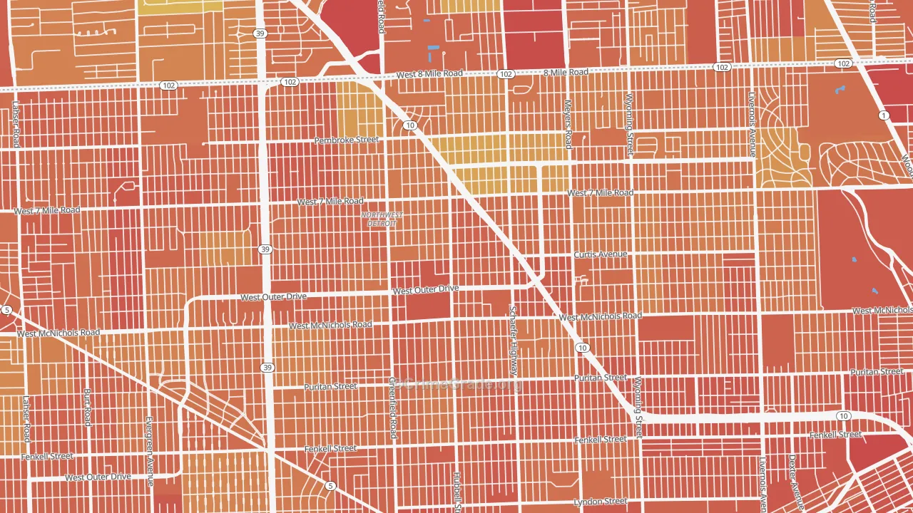 Winship, Detroit, MI Map of Drug-Related Crime Rates