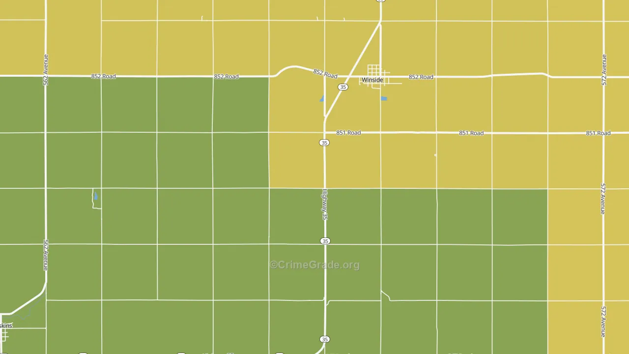 Winside, NE Map of Drug-Related Crime Rates