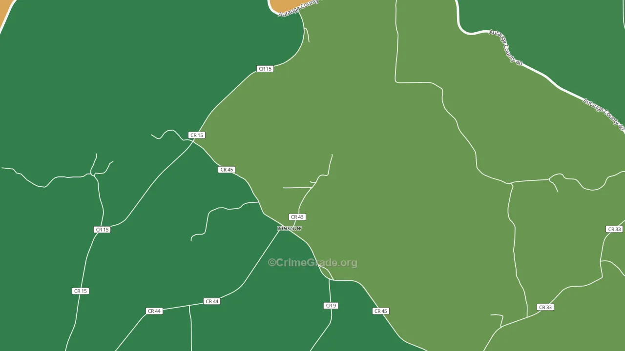 Winslow, AL Map of Drug-Related Crime Rates