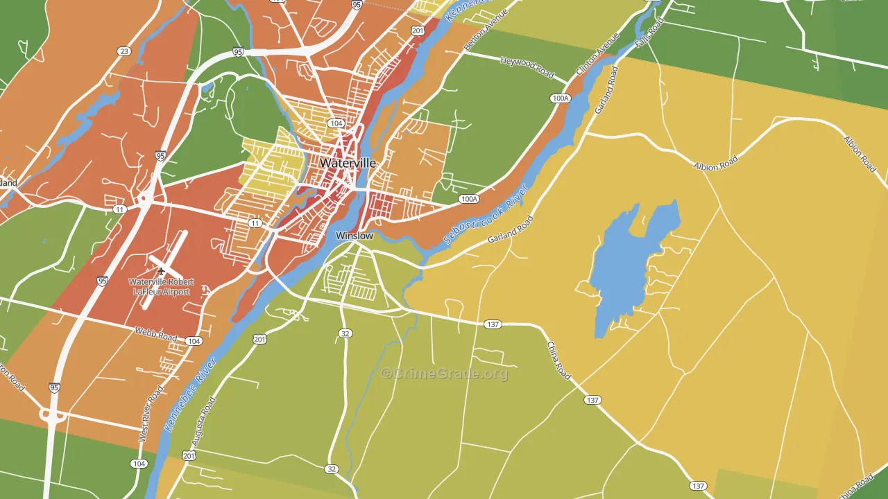 Winslow, ME Map of Drug-Related Crime Rates