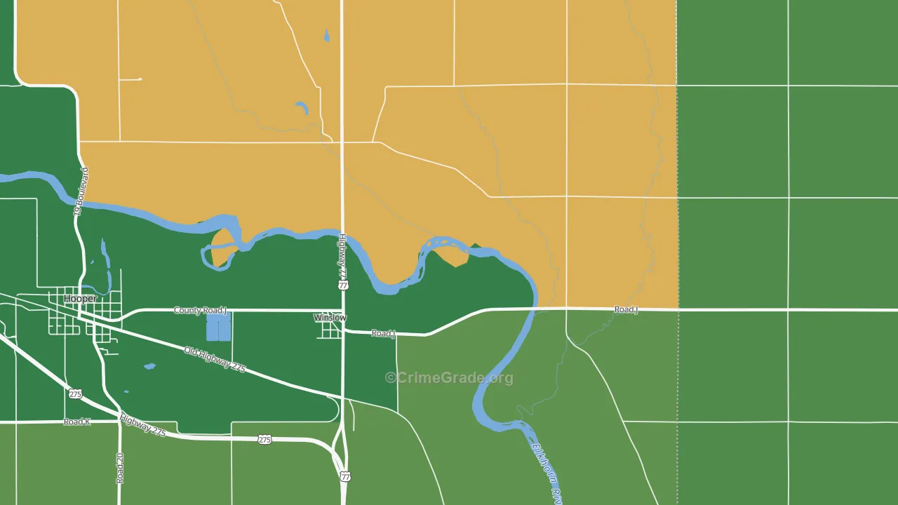 Winslow, NE Map of Drug-Related Crime Rates