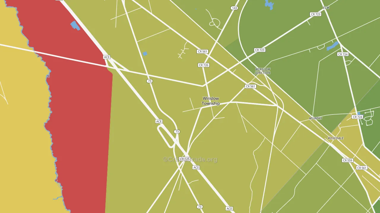 Winslow, NJ Map of Drug-Related Crime Rates