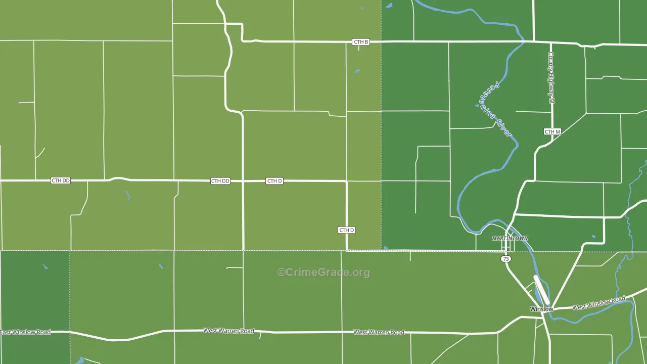 Winslow, WI Map of Drug-Related Crime Rates