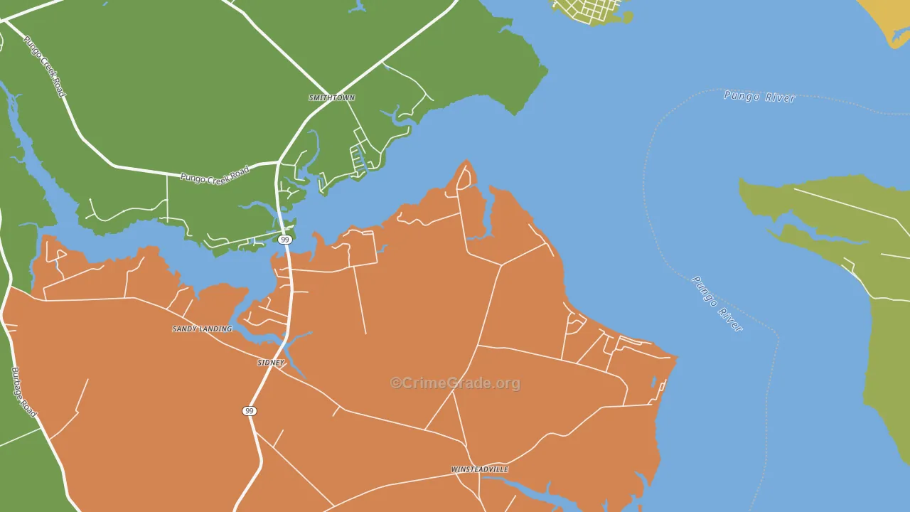 Winsteadville, NC Map of Drug-Related Crime Rates