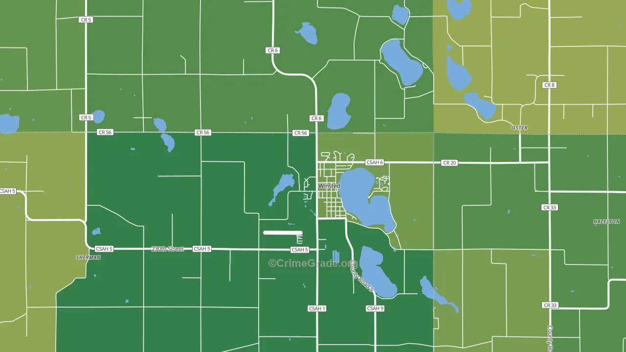 Winsted, MN Map of Drug-Related Crime Rates