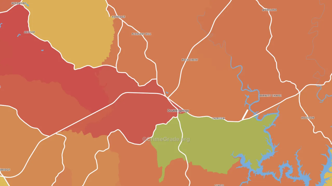 Winston County, AL Map of Drug-Related Crime Rates
