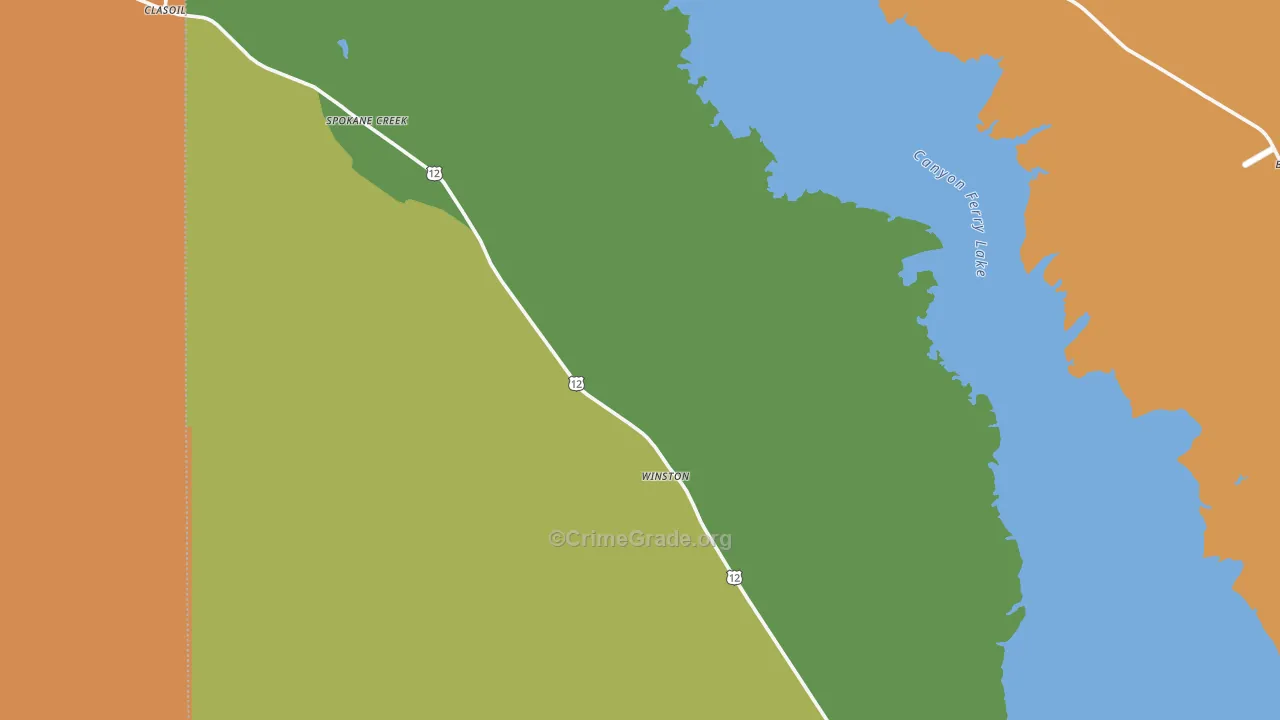 Winston, MT Map of Drug-Related Crime Rates