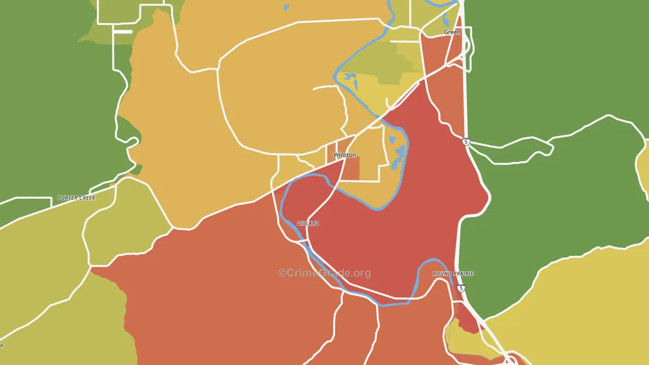 Winston, OR Map of Drug-Related Crime Rates