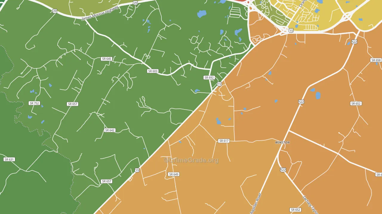 Winston, VA Map of Drug-Related Crime Rates