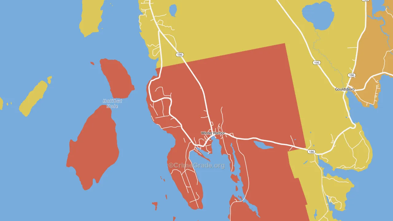 Winter Harbor, ME Map of Drug-Related Crime Rates