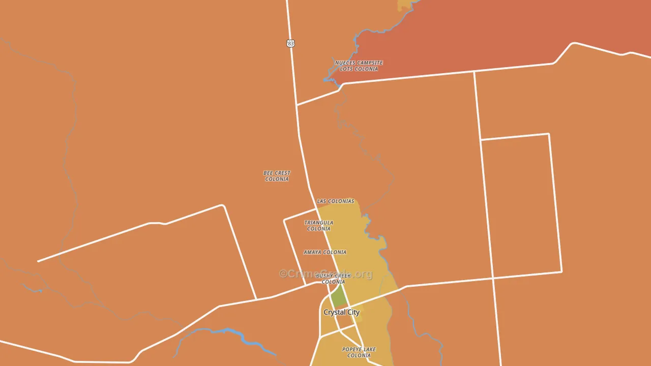 Winter Haven, TX Map of Drug-Related Crime Rates