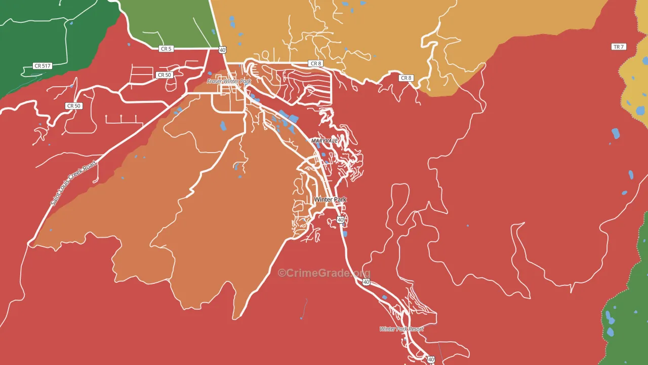 Winter Park, CO Map of Drug-Related Crime Rates
