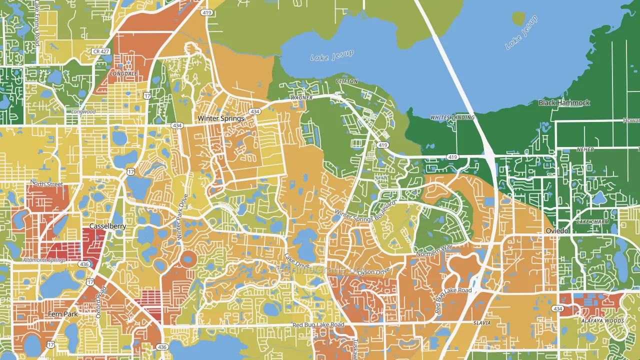 Winter Springs, FL Map of Drug-Related Crime Rates